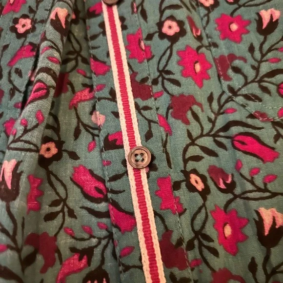 Sundance Vibrant Teal and Purple Floral Blouse - Picture 11 of 11